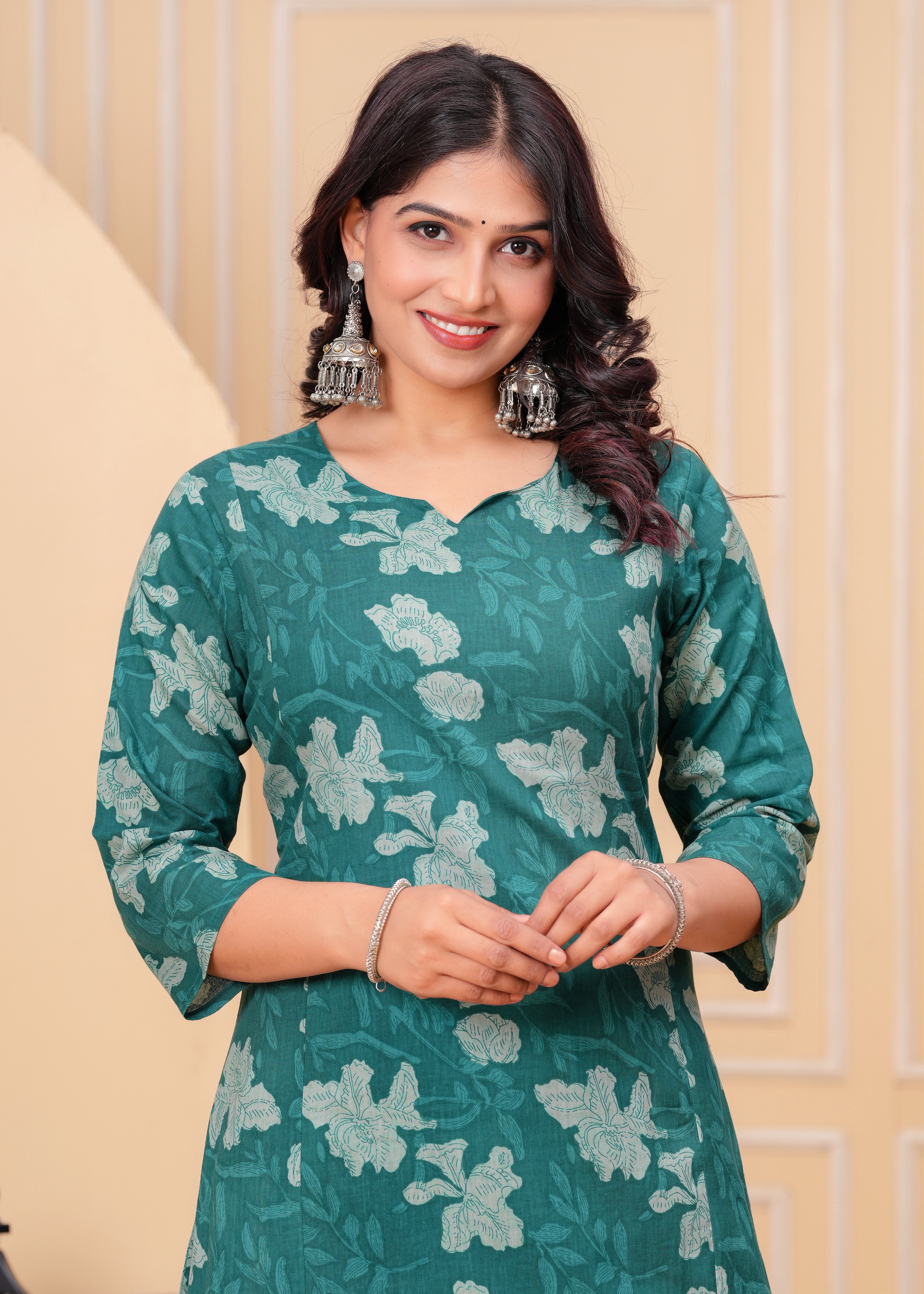Emerald Green Cotton Kurta Set